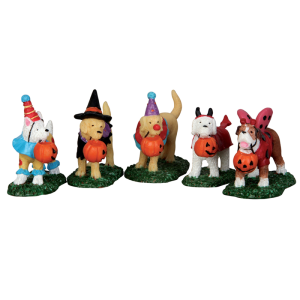 Lemax Trick-or-Treating Dogs (Set of 5)
