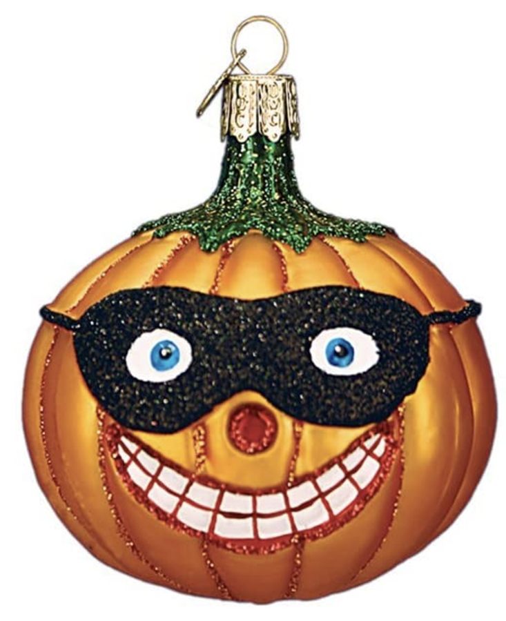 Old World Christmas Masked Jack O'lantern Glass Ornament - 10cm