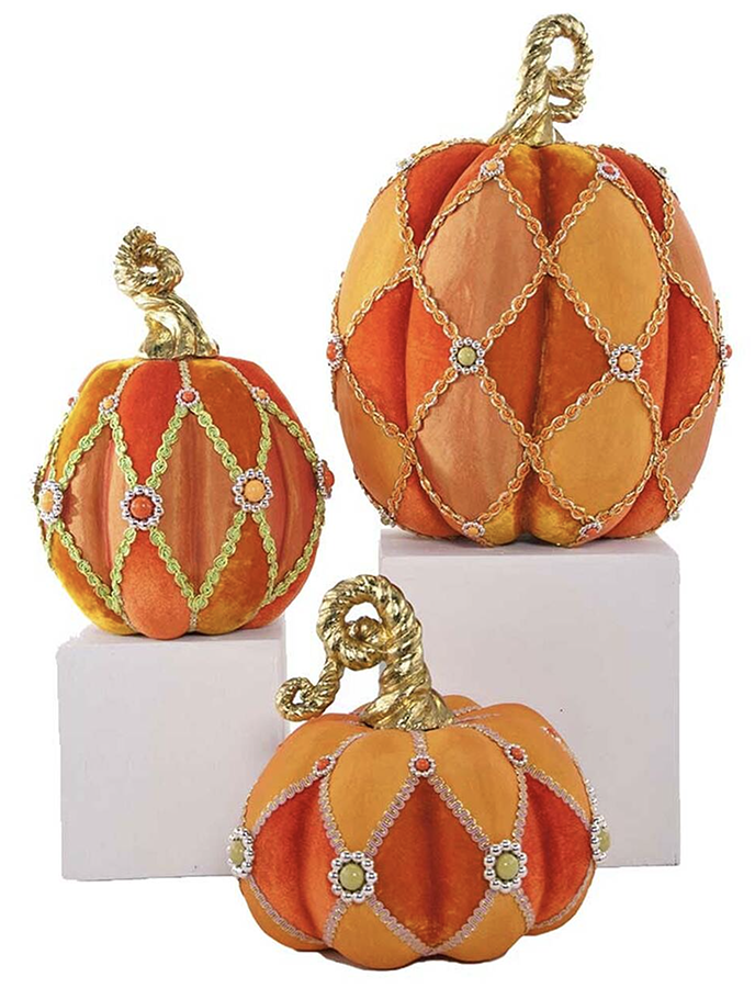 Katherines Halloween Pumpkins (Set of 3. Tallest 38cm.)